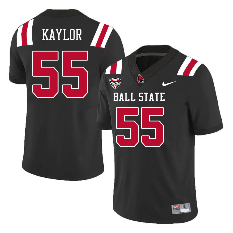 Ball State Cardinals #55 Damon Kaylor College Football Jerseys Stitched-Black